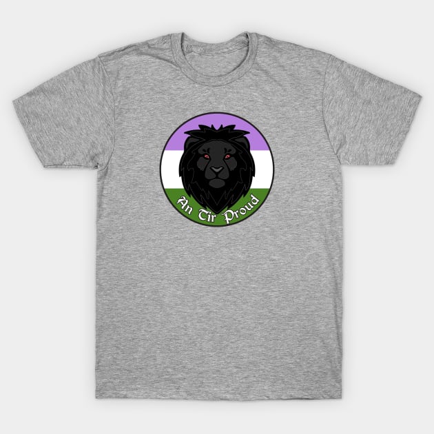 An Tir Pride - Genderqueer - Populace Badge Style 2 T-Shirt by Yotebeth